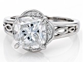 Moissanite platineve ring ctw 2.92ctw DEW