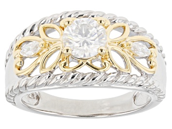 Picture of Moissanite platineve and 14k yellow gold over silver ring .94ctw DEW