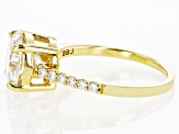 Moissanite Inferno Cut 14k Yellow Gold Over Silver  Ring 3.32ctw DEW.