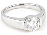 Moissanite platineve solitaire ring 1.20ct DEW