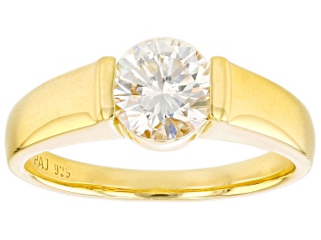 Picture of Moissanite 14k yellow gold over silver ring 1.20ct DEW