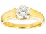 Moissanite 14k yellow gold over silver ring 1.20ct DEW