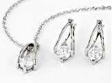 Moissanite platineve pendant and earring set 2.40ctw DEW.