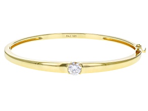 Moissanite 14k Yellow Gold Over Silver Bangle Bracelet 1.20ct DEW