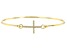 Moissanite 14k Yellow Gold Over Silver Cross Bangle Bracelet .22ctw DEW