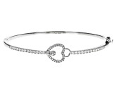 Moissanite Platineve Heart Bangle Bracelet 1.04ctw DEW