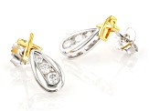 Moissanite Platineve and 14k Yellow Gold Over Silver earrings .52ctw DEW