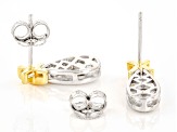 Moissanite Platineve and 14k Yellow Gold Over Silver earrings .52ctw DEW