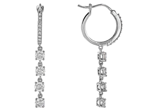 Moissanite Platineve Earrings 1.48ctw DEW