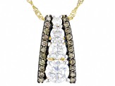 Moissanite And Champagne Diamond 14k Yellow Gold Over Silver Pendant 1.67ctw DEW