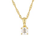 Moissanite 14k Yellow Gold Over Silver Ring, Stud Earrings, and Pendant with Chain Set 1.48ctw DEW