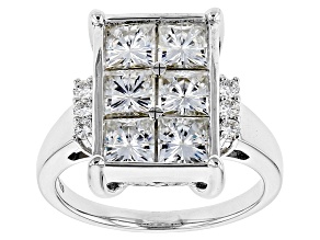 Moissanite Platineve Ring 3.78ctw D.E.W