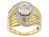 Moissanite 14k Yellow Gold Over Silver Ring 2.56ctw DEW