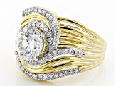 Moissanite 14k Yellow Gold Over Silver Ring 2.56ctw DEW