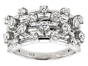 Picture of Moissanite Platineve Scatter Design Ring 1.35ctw D.E.W