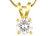 Moissanite 14k Yellow Gold Over Sterling Silver Pendant 1.00ct D.E.W