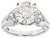 Moissanite Platineve Ring 3.74ctw D.E.W