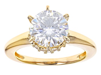Picture of Moissanite 14k Yellow Gold Over Silver Ring 2.98ctw DEW