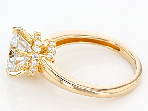 Moissanite 14k Yellow Gold Over Silver Ring 2.98ctw DEW