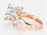 Moissanite Platineve And 14k Rose Gold Over Platineve Ring 3.10ctw DEW