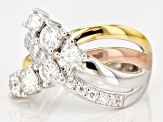 Moissanite Platineve With 14k Yellow And Rose Gold Over Platineve Ring 1.30ctw DEW
