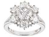 Moissanite Platineve Snowflake Ring 3.34ctw D.E.W