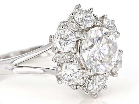 Moissanite Platineve Snowflake Ring 3.34ctw D.E.W