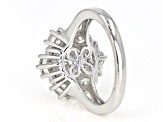 Moissanite Platineve Snowflake Ring 3.34ctw D.E.W