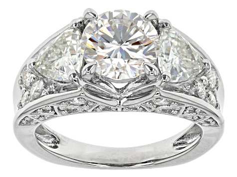 Moissanite Platineve Ring 4.02ctw D.E.W