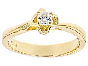 Moissanite 14k Yellow Gold Over Silver Ring .22ct DEW