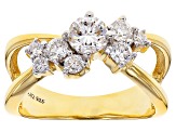 Moissanite 14k Yellow Gold Over Silver Ring .95ctw DEW
