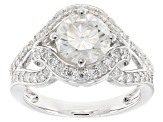 Moissanite Platineve Ring 2.66tw D.E.W