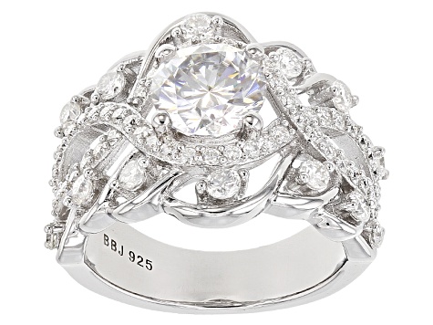 Moissanite Platineve Ring 2.62ctw D.E.W