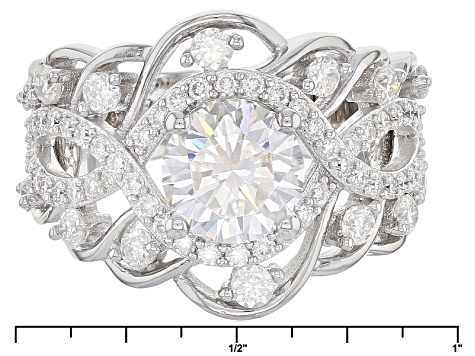 Moissanite Platineve Ring 2.62ctw D.E.W