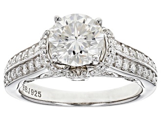 Moissanite Platineve Ring 2.28ctw D.E.W