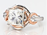 Moissanite Fire® 3.10ctw DEW Platineve™ And 14k Rose Gold Platineve Ring