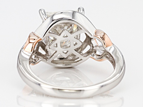 Moissanite Fire® 3.10ctw DEW Platineve™ And 14k Rose Gold Platineve Ring