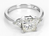 Moissanite Ring Platineve 2.56ctw DEW