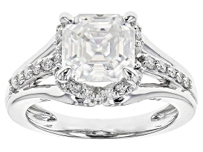 Moissanite Platineve Ring 3.38ctw DEW