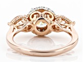 Moissanite Fire® 1.51ctw DEW And .66ctw Morganite 14k Rose Gold Over Silver Ring