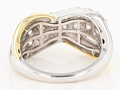 Moissanite Fire® 1.60ctw DEW Platineve™ And 14k Yellow Gold Over