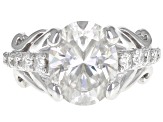 Moissanite Platineve Ring 4.60ctw DEW