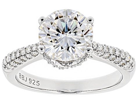 Moissanite Platineve Ring 3.02ctw D.E.W