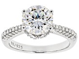 Moissanite Platineve Ring 3.02ctw D.E.W