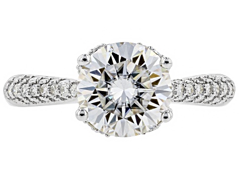 Moissanite Platineve Ring 3.02ctw D.E.W