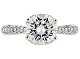 Moissanite Platineve Ring 3.02ctw D.E.W