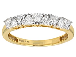 Moissanite 14k Yellow Gold Over Silver Ring .81ctw DEW