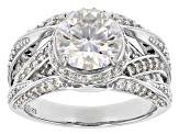 Moissanite Platineve ring 3.32ctw DEW.