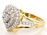 Moissanite 14k Yellow Gold Over Silver Ring .88ctw DEW