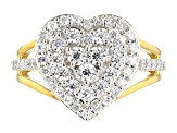 Moissanite 14k Yellow Gold Over Silver Ring .88ctw DEW